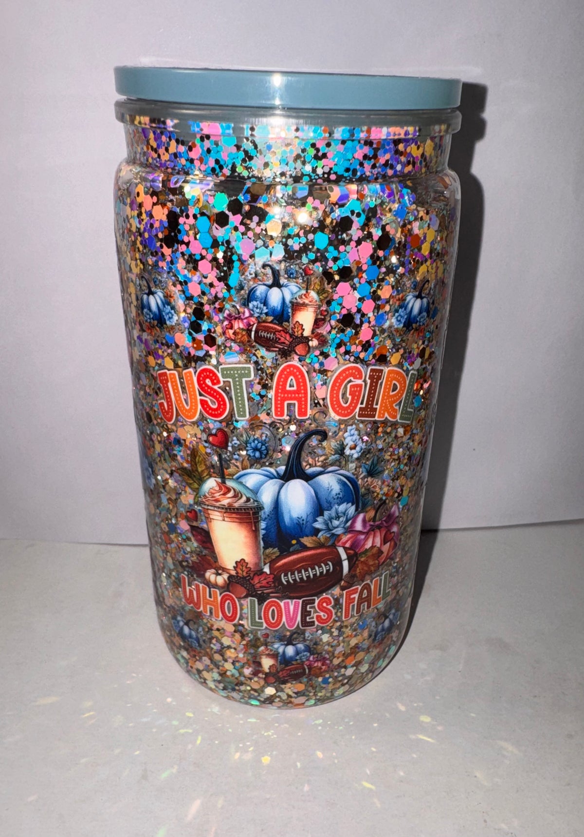 Just a Girl who loves Fall glitter tumbler